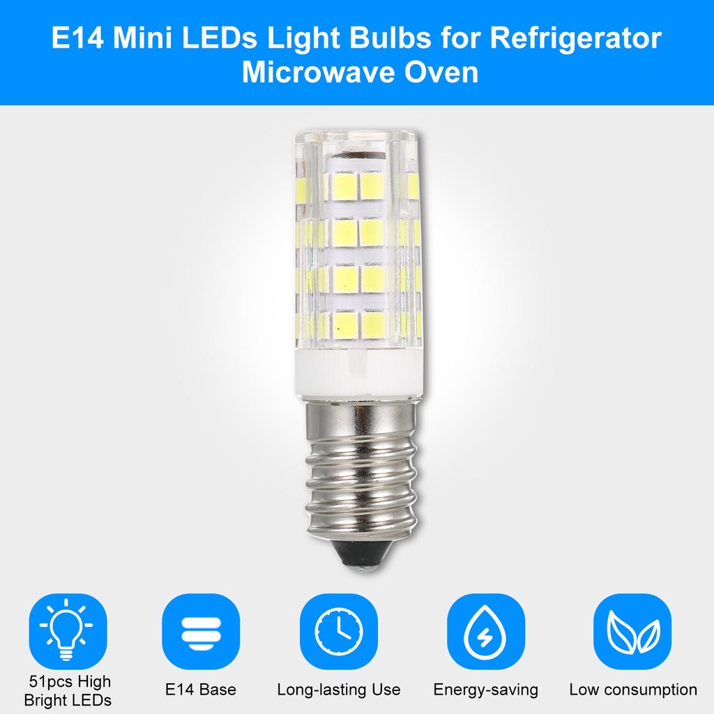 E14 Mini LEDs Light Bulbs Home Use 5W Energy-Saving Lamp Bulbs for Refrigerator Microwave Oven Ranges Hood