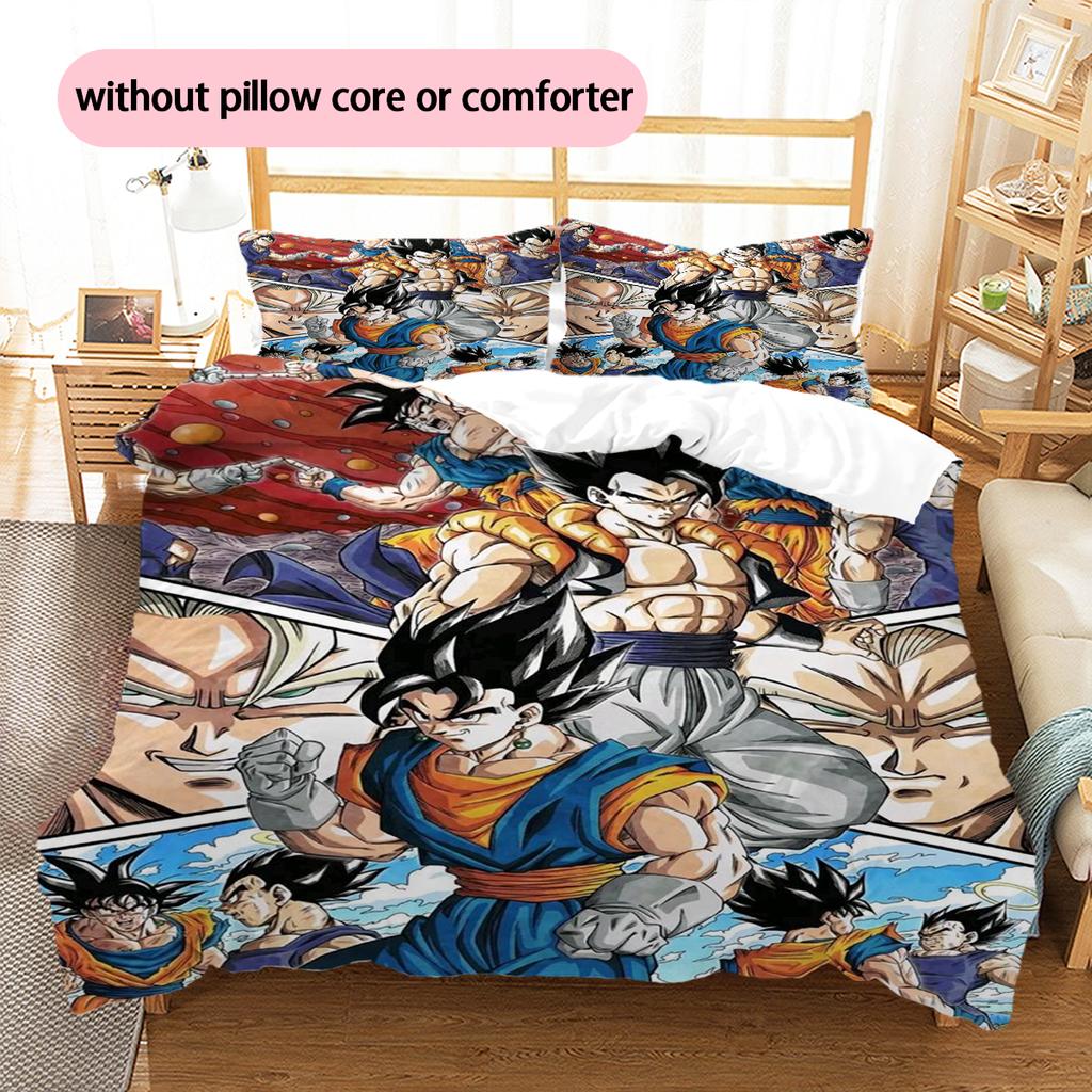 Juego de Ropa de Cama con Estampado de Dibujos Animados Colcha Funda de Colcha Funda de Almohada Decoración del Hogar Regalo de Cumpleaños (1 * funda nórdica + 2 * fundas de almohada, sin núcleo)