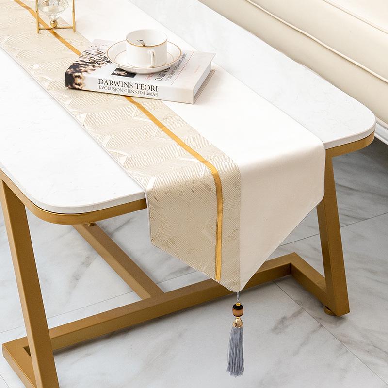 Modern Nordic Light Luxury Table Runner - Elegant High-End Coffee and Tea Table Decorative Fabric Cover.