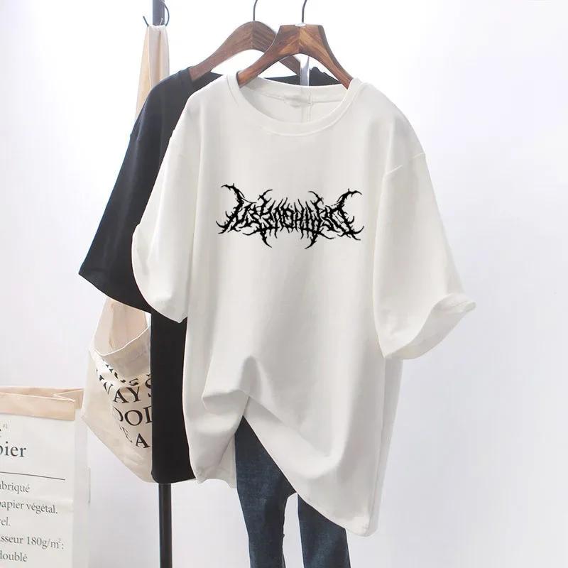 Unisex 2024 Summer New Smile Print Women's Short-sleeved Explosive Loose White T-shirt Top Women T Shirt