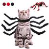Pet Halloween Christmas Costume Harness Vest Cats Dogs Small Breeds Spider Themed Outfit Black Red