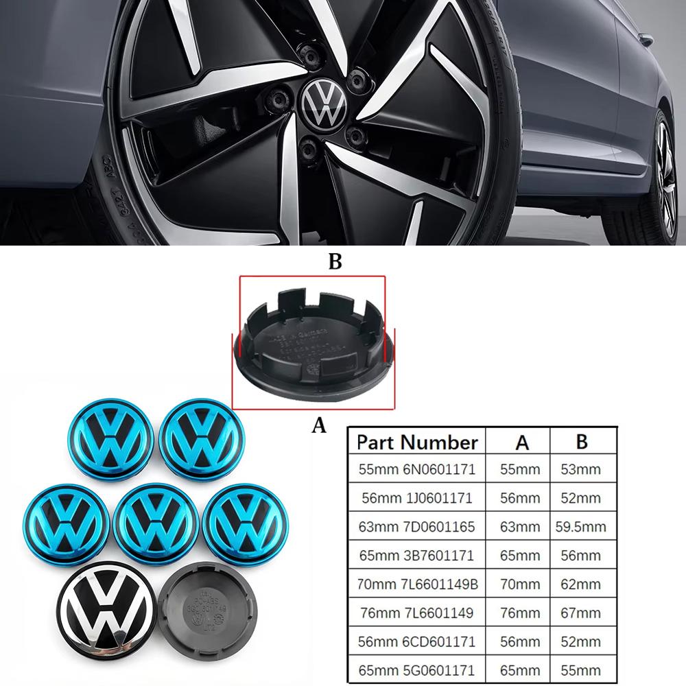 4pcs 55mm 56mm 65mm 70mm 76mm Car Wheel Center Caps Hubcap Cover for VW Volkswagen Jetta MK5 Golf Passat styling 3B7601171 zq6