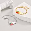 Stainless Steel Three To One Nk Chain Cherry Lettering Personalized Curved Brand Children'S Cute Bracelet Br-2531
