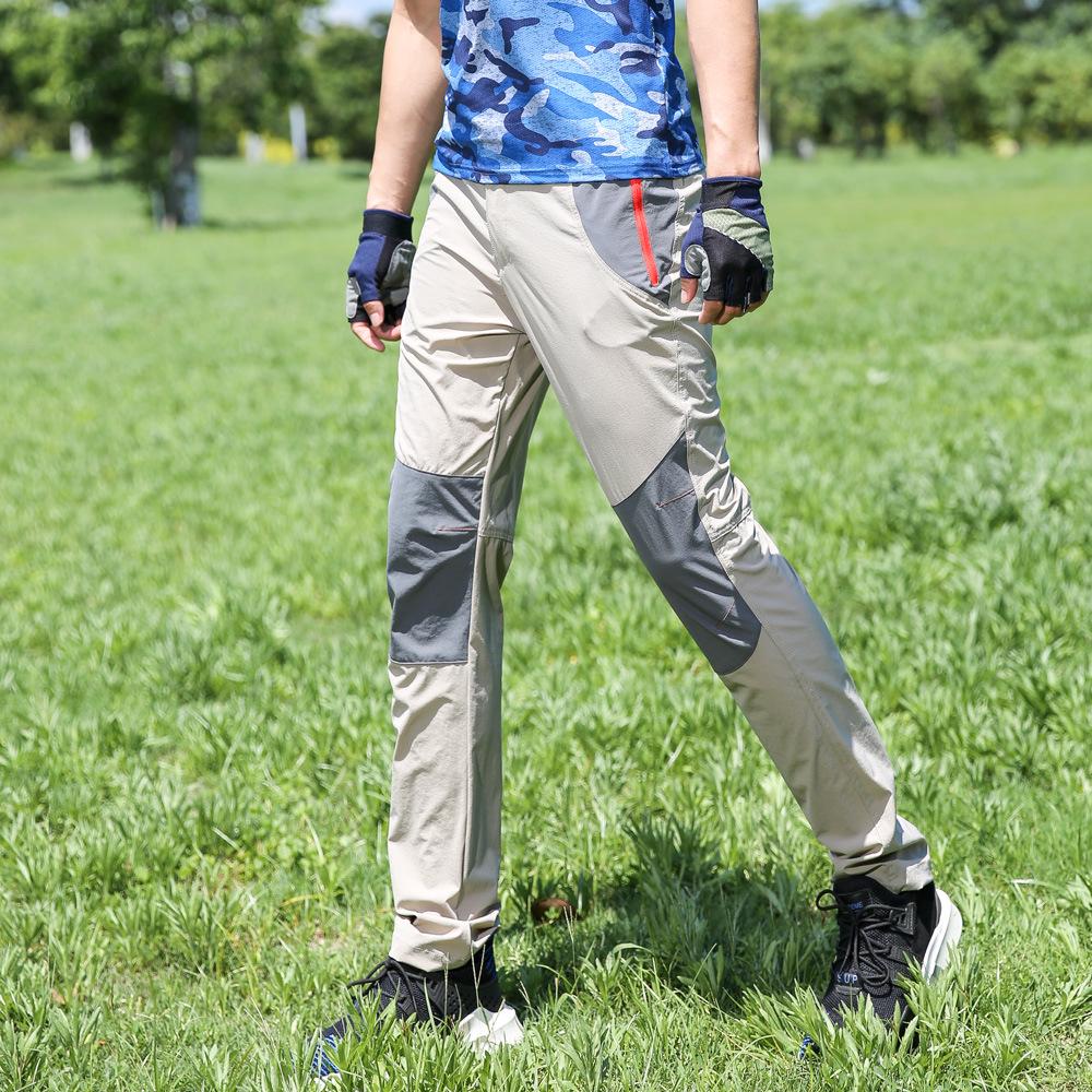 Pánské rychleschnoucí větruodolné turistické kalhoty - Tenké, pružné, prodyšné, chránící před sluncem, nadměrné velikosti, pro venkovní sporty a horolezectví.