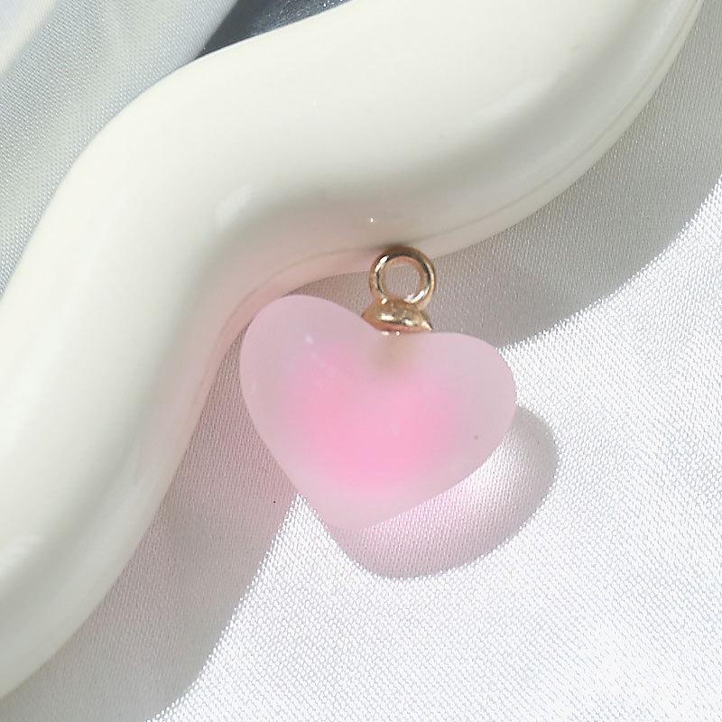 Frosted Heart Acrylic Beads for DIY Jewelry Making