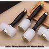 Leather Carving Hammer T-shape Hammer with Wood Handle Leather Craft Tool Craft Hand Tool for Leather Craft Project