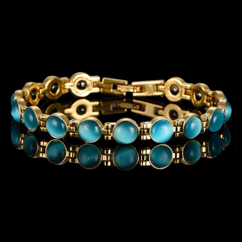 Färgglatt stenarmband Magnetiskt Hälsoenergi Germanium Magnetiskt Armband Holografisk Länkarmband för Män Kvinnor