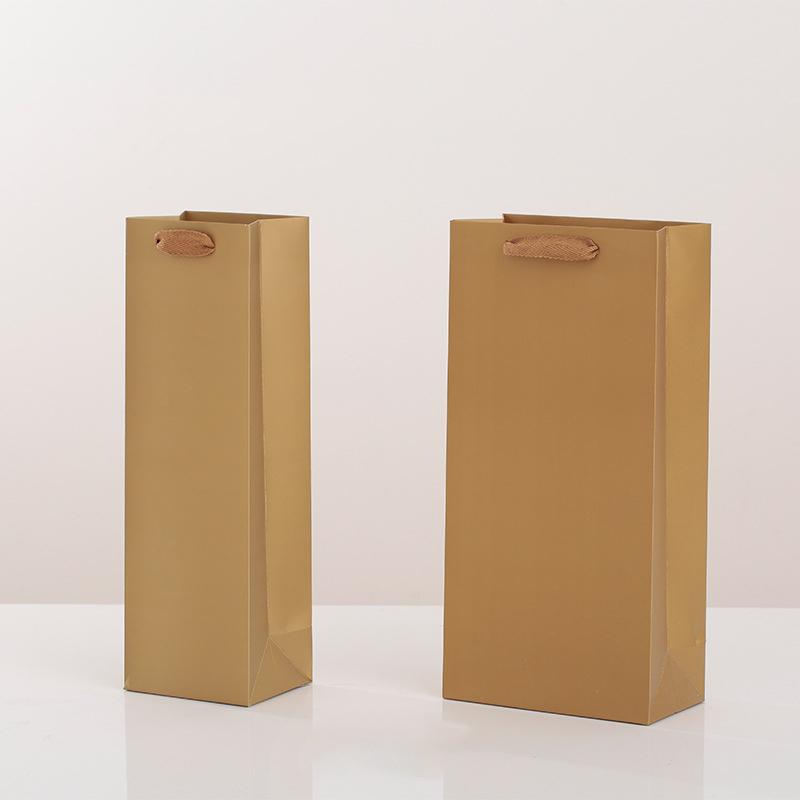 10Pcs Red Wine Packaging Paper Bags Single And Double Wine Thick Reinforced Handbag Festive Beverage Dry Red Decoration Gift Bag