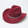 European and American suede warped edge western cowboy hat men and women outdoor curled brim ethnic style top hat felt hat