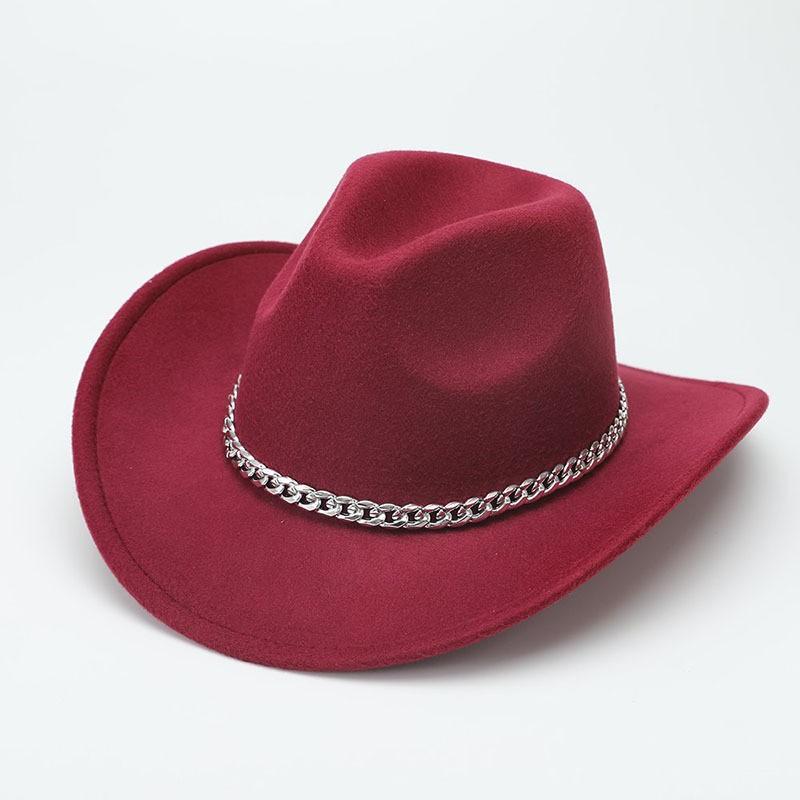 European and American suede warped edge western cowboy hat men and women outdoor curled brim ethnic style top hat felt hat
