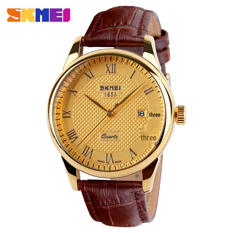 Shikemei Men's Casual Business Watch - Handsome, Elegant, Trendy, Waterproof with Single Calendar; Ideal for Men and Couples.