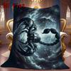 Dark Scorpion 2D Flat Pattern Flannel Blanket High quality All Seasons Warmth and Comfort Perfect for Christmas Gifts.MMT0918111