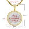 Two Sizes Big Circle Photo Pendant Necklace For Women Men Iced Out Neck Chain Hiphop Jewelry Personalized Family Gift