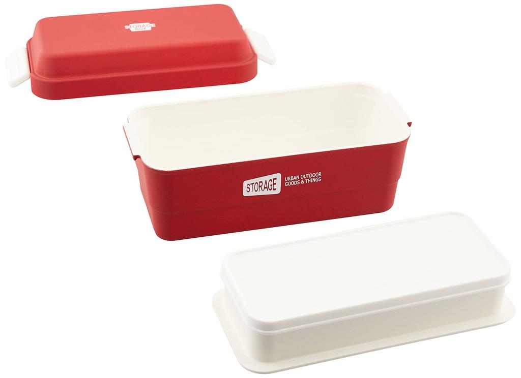 STORAGE Storage Lunch Bottom Top Product 4677051 Box, Red, Two-Tier, Tier 470ml, Tier 260ml, Code