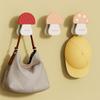 2pcs Non Perforated Mushroom Hook Pinball Design Multifunctional Self-adhesive Hook Mushroom Shape Self-adhesive Clothes Hanger