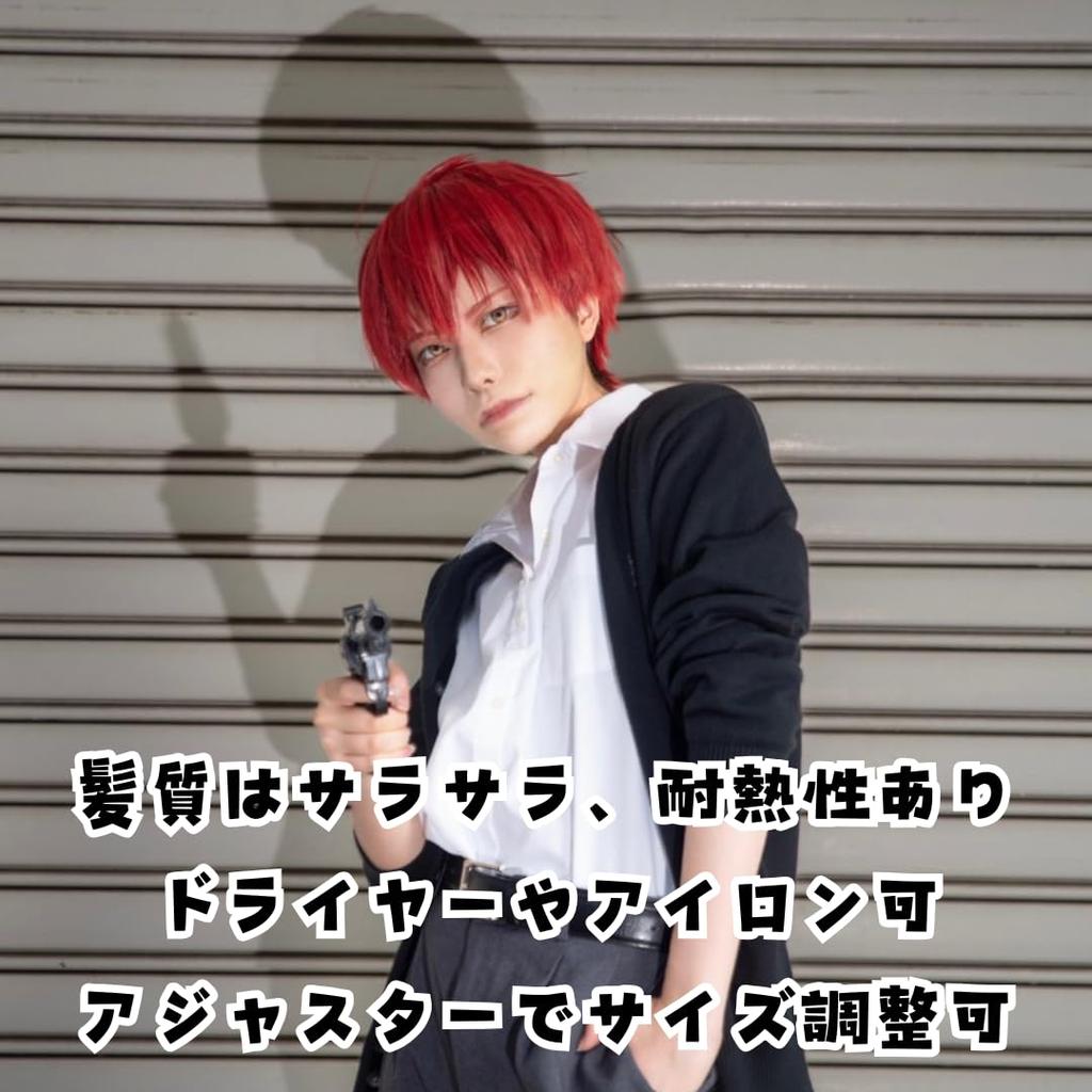 Karma Akabane Wig from Assassination Classroom, Cosplay Costume Prop, Made In Japan, Heat Resistant, Adjustable Size, 25cm [Only 5 Left]