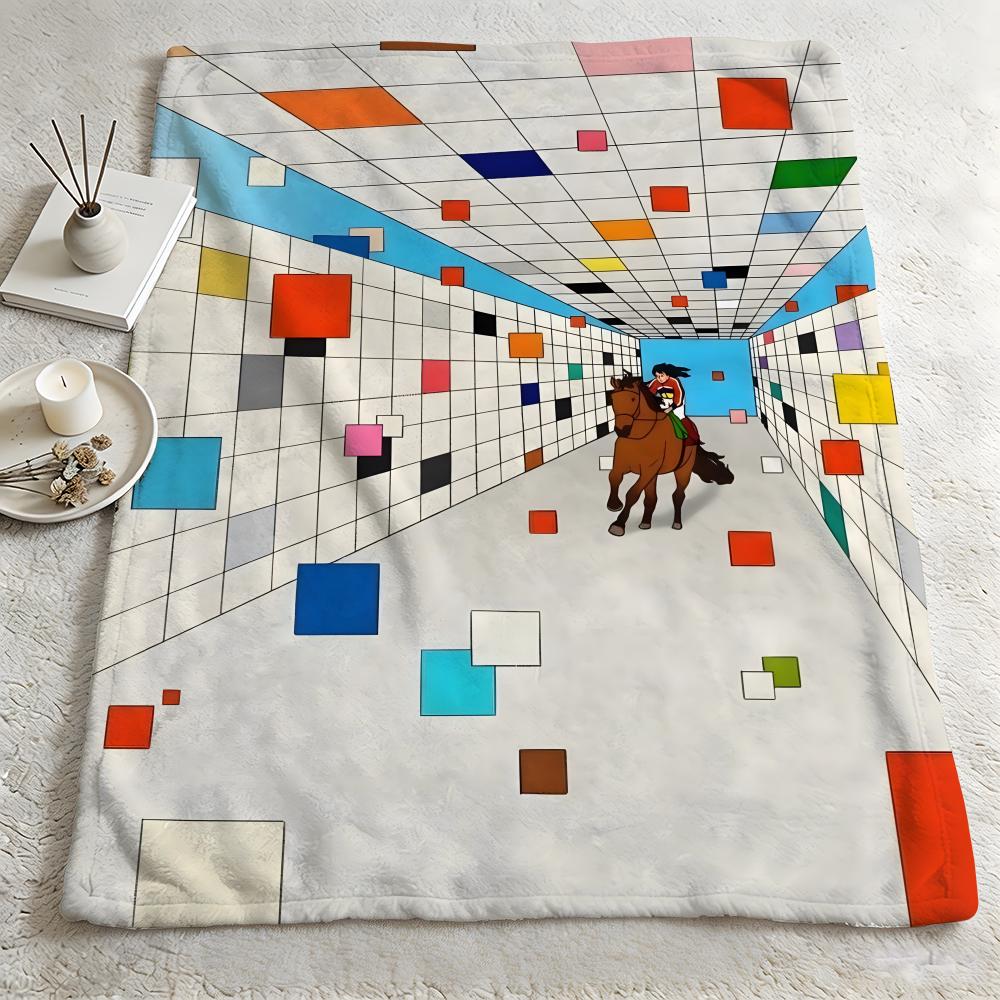 artist CChoi Haeryungg Throw Warm Soft Flannel Blanket Multiuse for Sofa Bed Camping Travel Nap