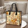 Autumn Floral Casual Tote Bag Fashion Daily Handbag Aesthetic Cute Shoulder Bag for Women Outdoor Travel Commute