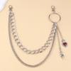 Multilayer Heart Pendant Pants Chain for Adult Hiphop Trousers Chain Waist Decorative Chain Wallet Chain Waist Decors