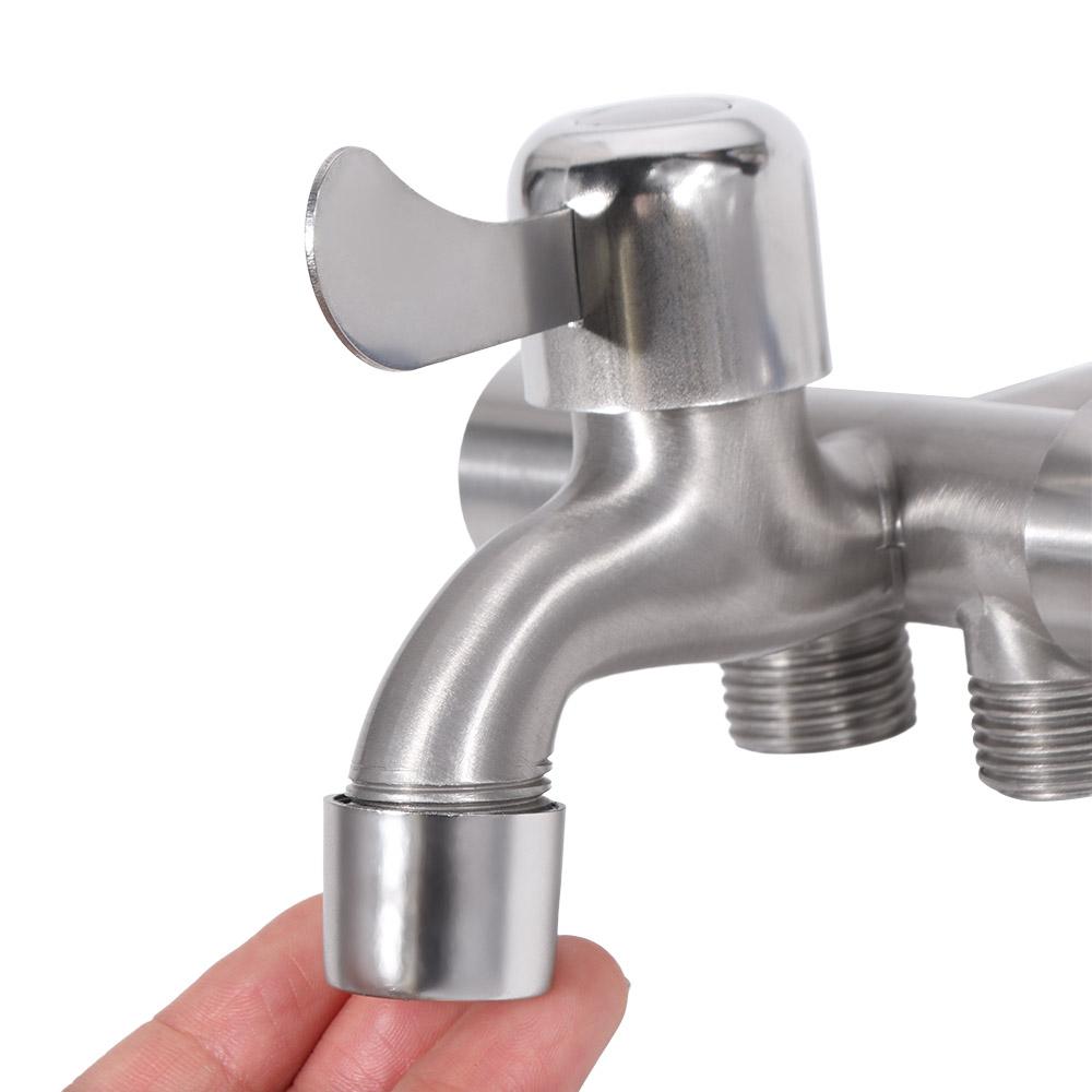 One in Three Out Stainless Steel Faucet with Tape with Washing Machine Outlet Three Way Water Tap Easy Installation