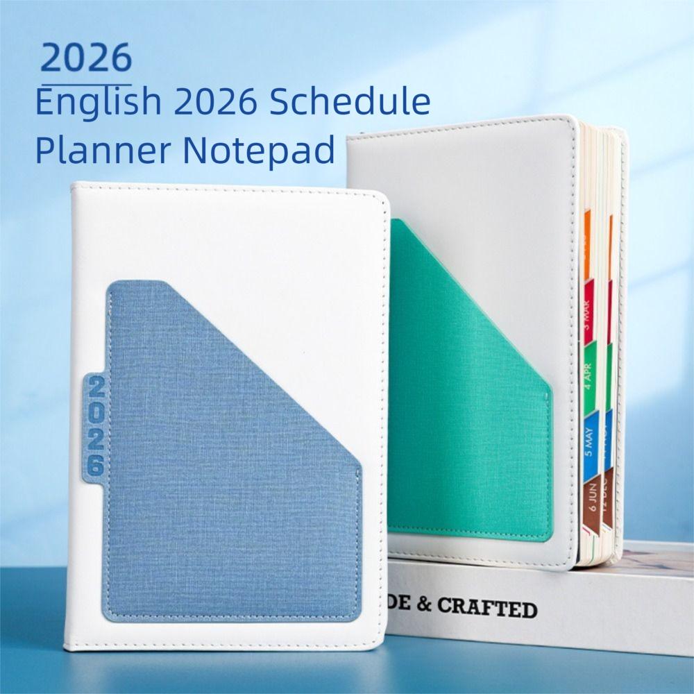 Wear-resistant 2026 Schedule Planner Notepad English 365 Days Efficiency Notebook  Office Supplies
