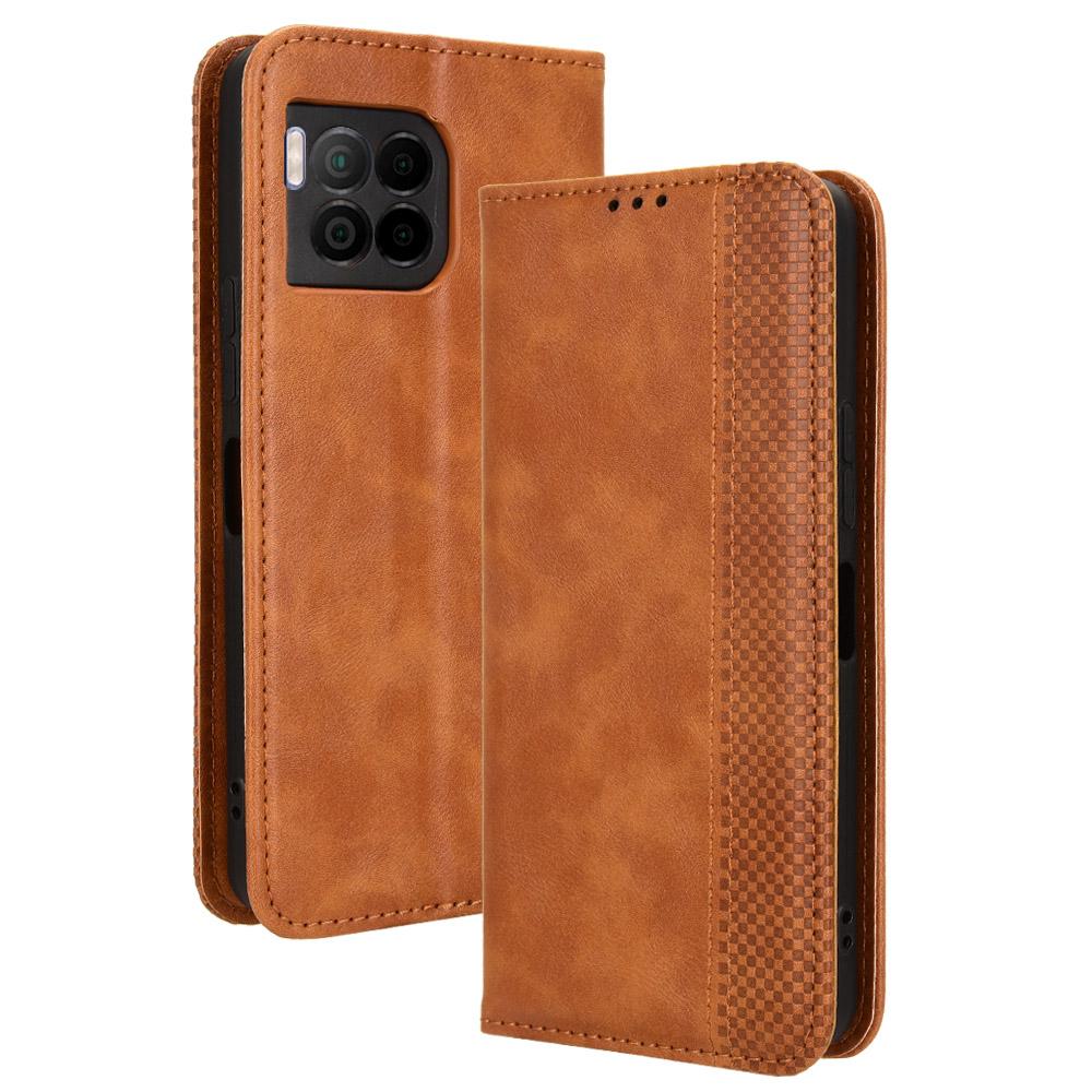 

Для T-Mobile REVVL 7 Pro/T Phone 2 Pro Чехол Магнитная застежка Ретро кожаный чехол для телефона Brown