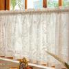 Sweet Style White Lace Window Edge Short Curtain, Pole Bag Style, Transparent Short Curtain French Style Cotton Light-transmitting Fabric Rodless
