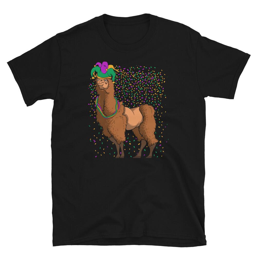 

Funny Fat Tuesday Mardi Gras Llama Carnival Short-Sleeve Unisex T-Shirt S