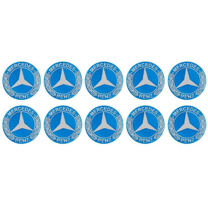

10pc 14mm Car Key Emblem Sticker Auto Interior Epoxy Decor Decals For Mercedes Benz G S R C E B A Class GLA GLK E300 S200 W206 синий