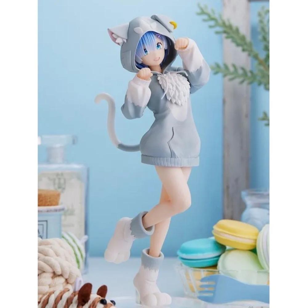 18CM Anime Rem Emilia Cat RE: Zero Starting Life In Another World Figure Different Version Static Toys Japanese Dolls