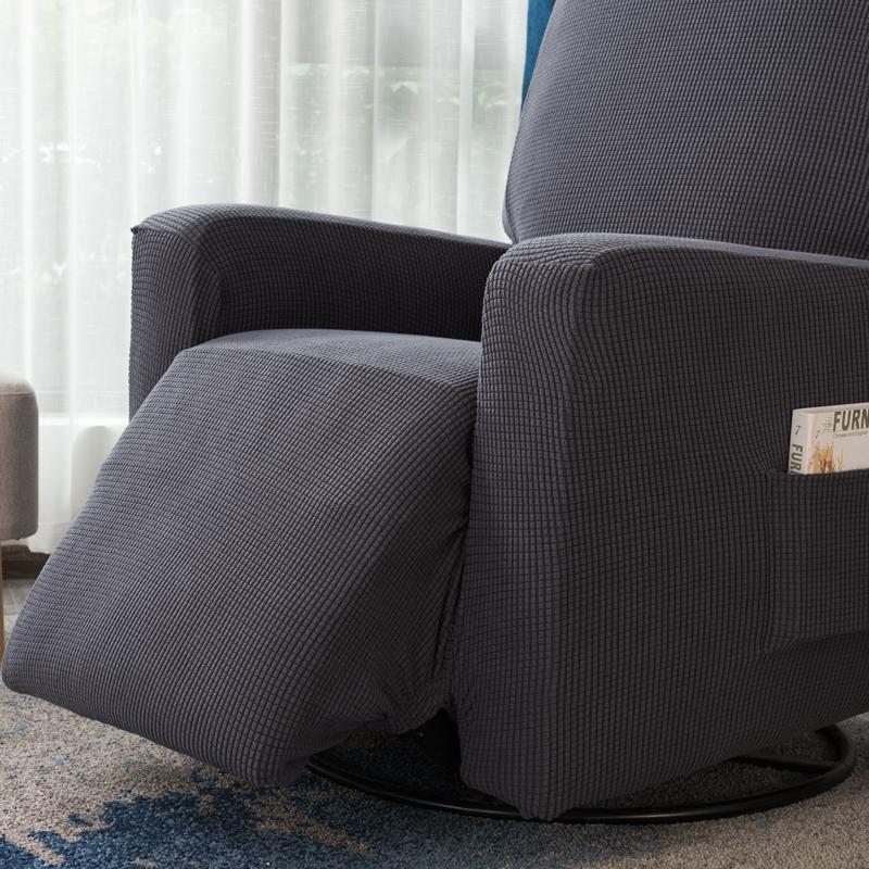 Stretchy Recliner Slipcover Updated Woven Jacquard Recliner Chair Cover With Side Pocket Anti -Slip Fitted Recliner Cover Couch Protector