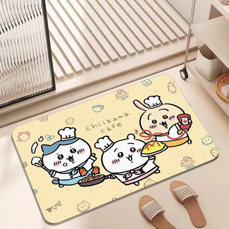Cartoon Animal Chii Kawa Usagi Carpet Mat Cute Kawaii Chiikawa Rug Soft Non-Slip Home Decoration For Kids Room Welcome Mat