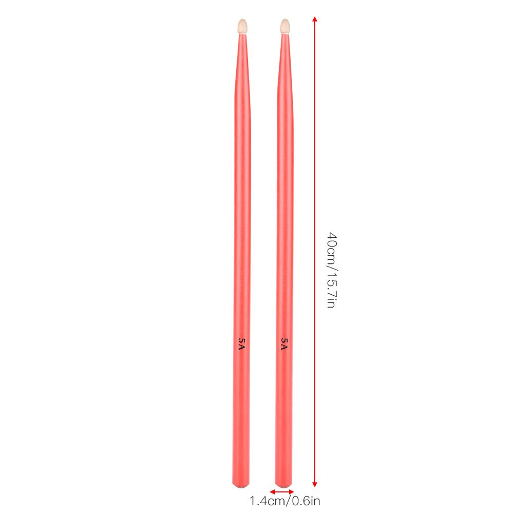 1 Pair 5A Drum Sticks Maple Wood Drumsticks Instruments Accessories (Red)
