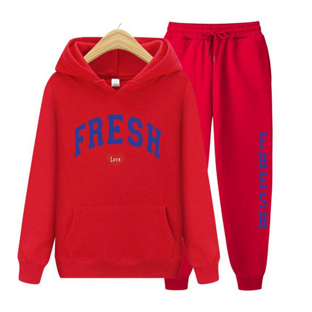 Women Hoodie set European Size Plus Fashion Printed Sports Hoodie, Autumn And Winter Fleece Insulation Hooded Set