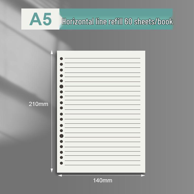 B5 Loose-leaf Refill Paper with Detachable A4 Cover & Clip - Comfortable A5 Exam Prep Stationery