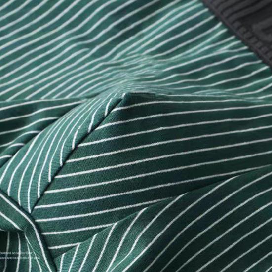 Men Boxer Underwear Mid-rise Striped Print Patchwork Color Thin Shorts Briefs Quick Drying U-convex Panties