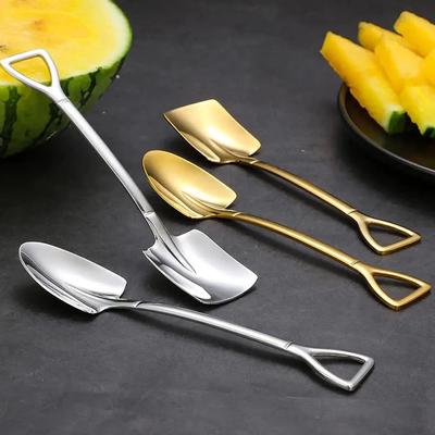 4PCS Stainless Steel Coffee Tea Spoon Creative Tea Spoon Ins Style Ice Cream Shovel Scoop Watermelon Scoop Kitchen Tableware