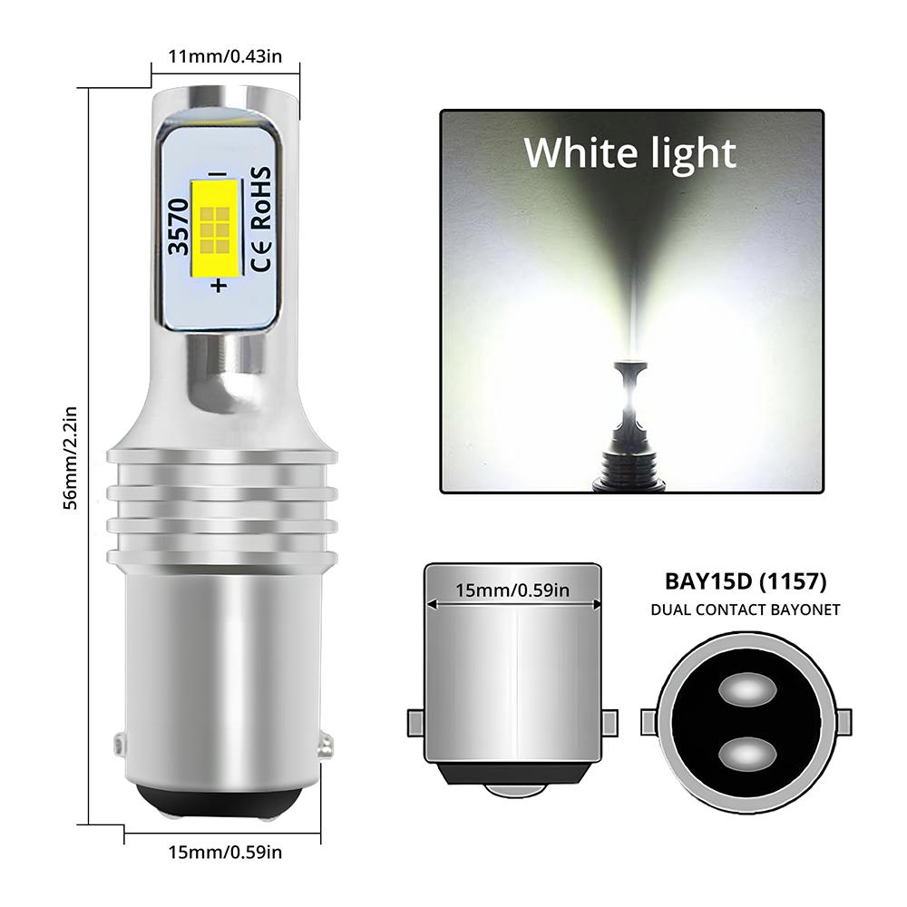 Signallampa 1156 Ba15s P21w Bau15s Py21w LED-lampor CSP 3570 SMD 1157 Bay15d P21/5w Bil Blinkers Bromslampa DC 12v