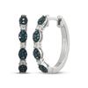 Sparking Synthetic Blue Zirconia Hoop Earrings for Women's Exquisite Elegant Big Circle Jewelry Accessories Party Gifts