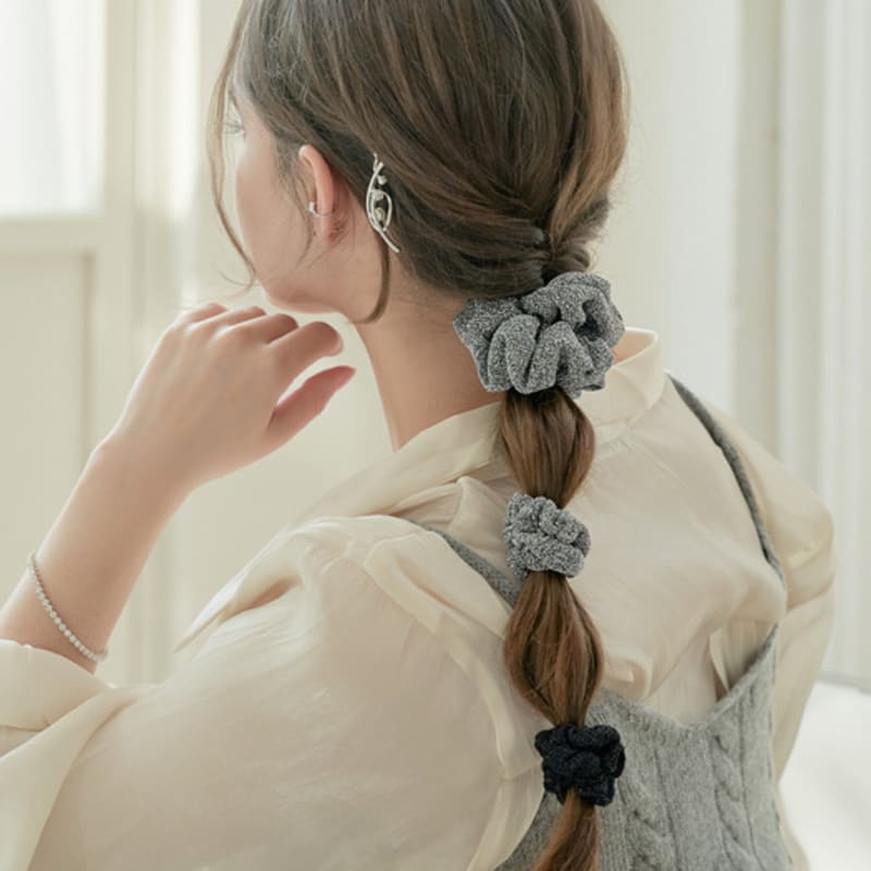 

BESTY Bella Shine Резинки для волос 3 шт. Shine Scrunchie_3set-Silver
