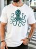 Word Art Octopus Sea Dive Text Graphic Unisexs Front Print T Shirt Ocean Creature Tee Casual Short Sleeve Top Sea Diving Lover Gift