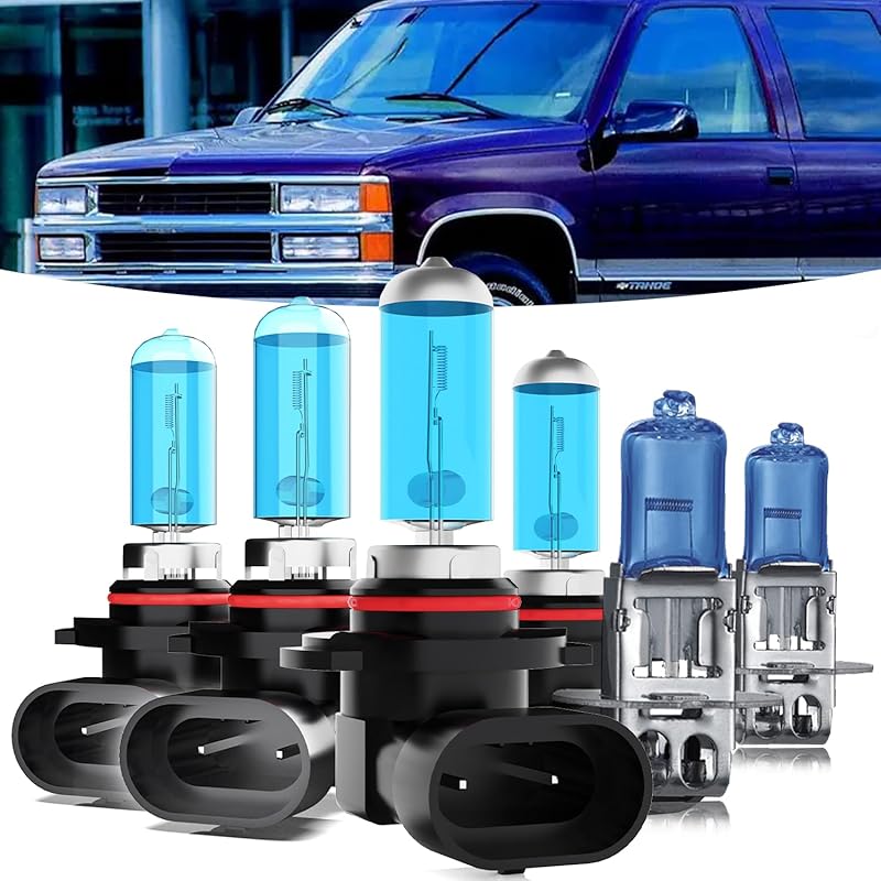 Halogen Headlights Fit For Chevrolet Chevy Tahoe 2000-2006 Headlight Bulbs,9005/HB3/H10 High Beam+ 9006/HB4 Low Beam+ 880/881/H27 Fog Light