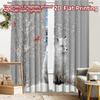2pcs, 2D FLAT PRINTING Curtains (Without Rod) Winter Fox Scene(1) Modern Fashionable Curtainments Yarn Curtains Outdoor