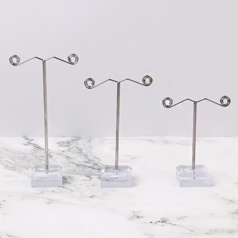 Metal Jewelry Display Stand Black Clear Acrylic Stud Earring Holder Hook Hanger Counter Case Jewelry Organizer Bouches Ornament