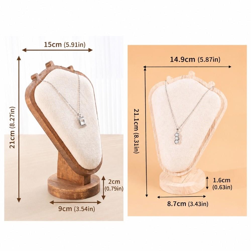 Wooden Jewelry Display Frame Velvet/PU Jewelry Organizer Necklace Holder Packaging Display