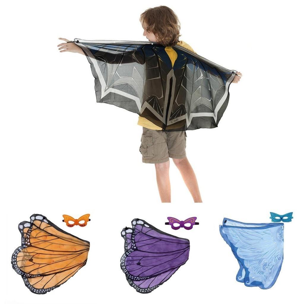 Chiffon Butterfly Wings Cape With Mask Perfect For Dress Up Parties And Cosplay