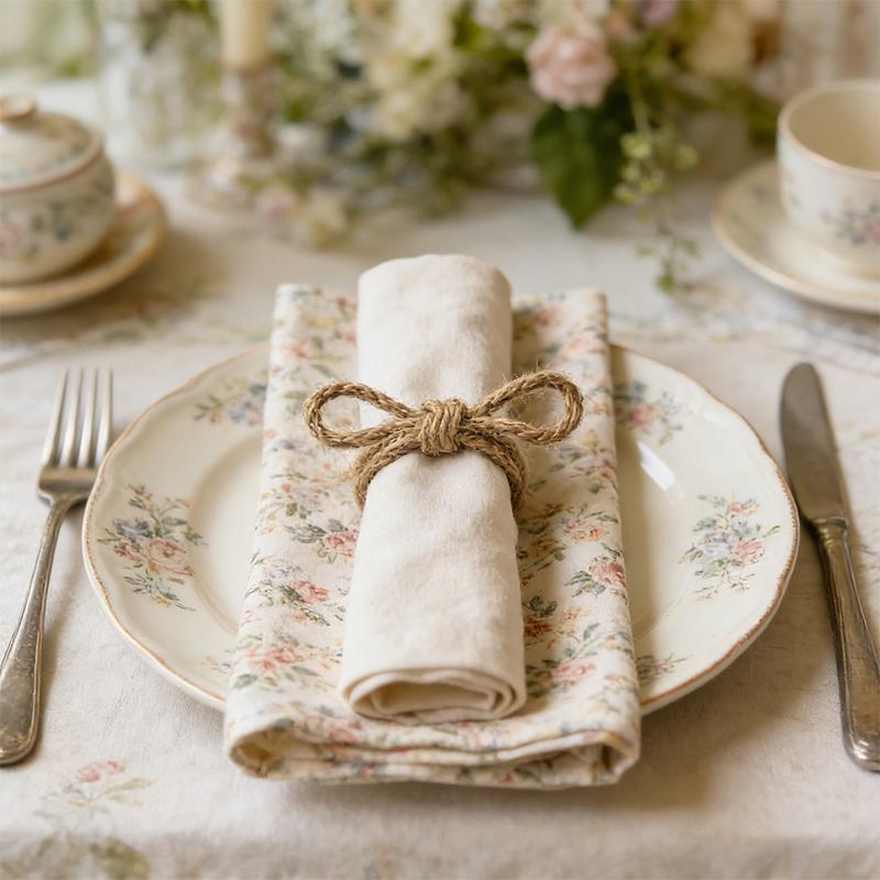 1Pc Bowknot Hemp Rope Napkin Ring Hand Woven Hemp Rope Serviette Ring Wedding Party Home Dinner Table Decor Napkin Holder