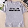 Funny Big Heart Tee Y2K Adult Short Sleeve T Shirt Unisex Causal Loose Cotton Comfortable Tshirts 90s Tshirt Streetwear Clothes