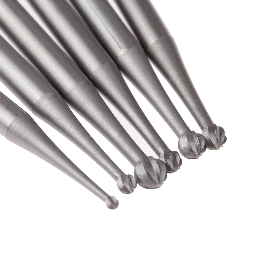 Set of 6 Tungsten Carbide and Drill Bits with Shank Cone Drill Cutter Set Burs, Burs, 2.35mm Diameter, (1.0/1.4/1.6/1.8/2.0/2.3mm)