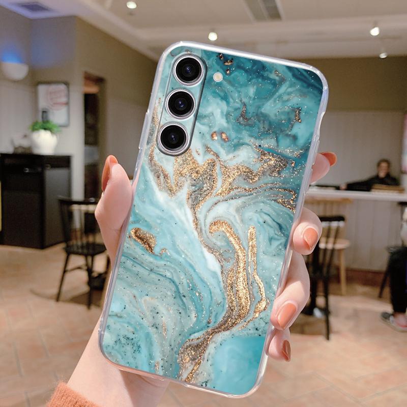 For Samsung Galaxy S24 Case S24 Plus S 24 Ultra Phone Cover Marble Clear Coque Soft TPU Fundas For Samsung S25 FE S25+ Shell